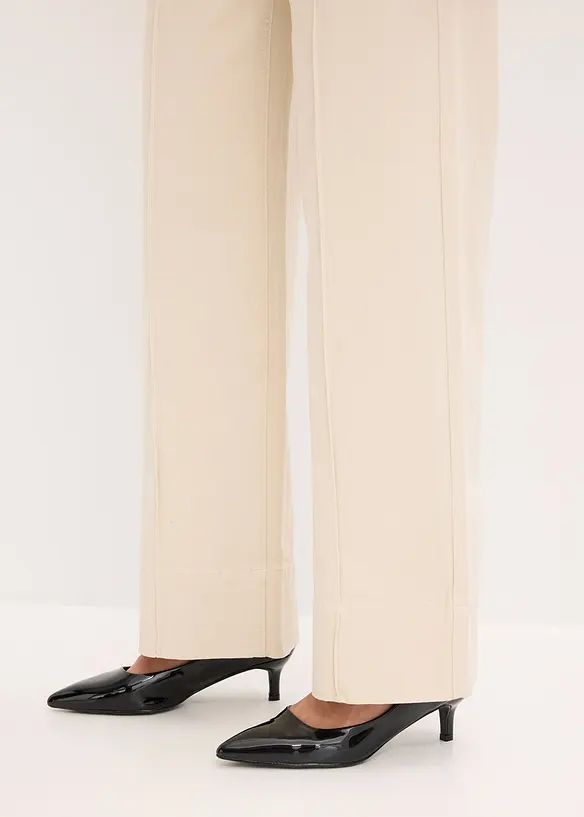 Pantalon en twill avec passepoil et poches raglan, bonprix