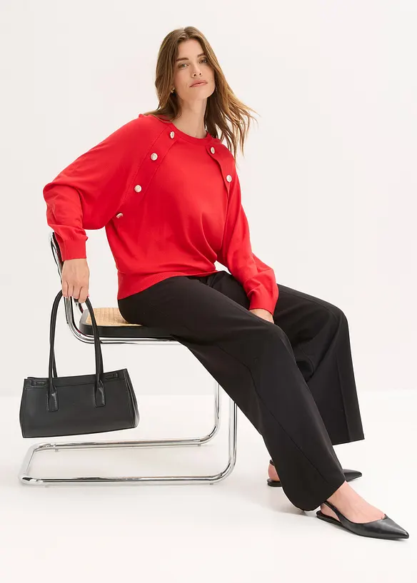 Pull fluide en fine maille de viscose mélangée, bonprix