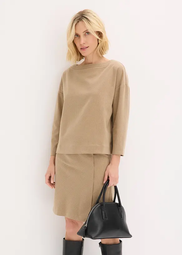 Tunique à imprimé chevrons en tissu épais, bonprix