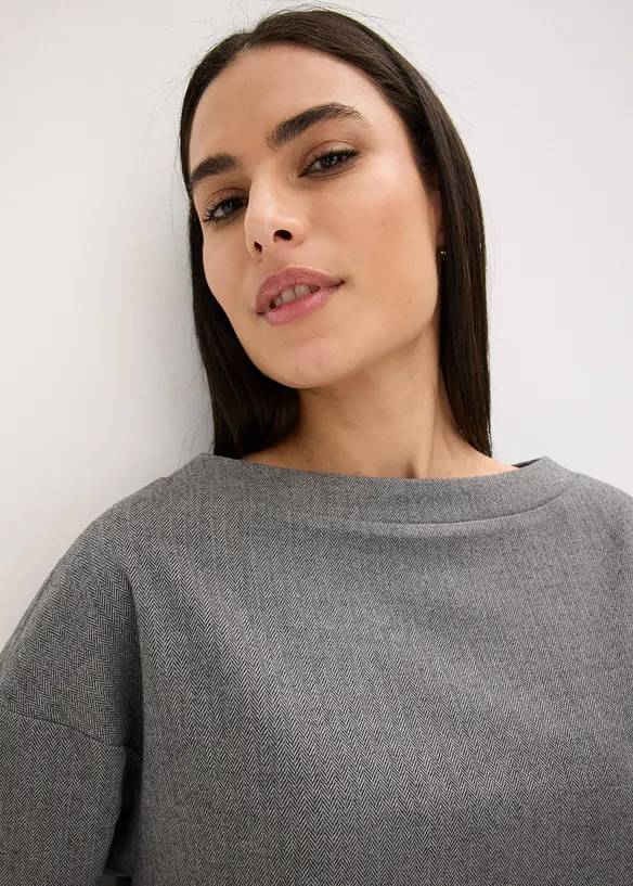 Tunique à imprimé chevrons en tissu épais, bonprix