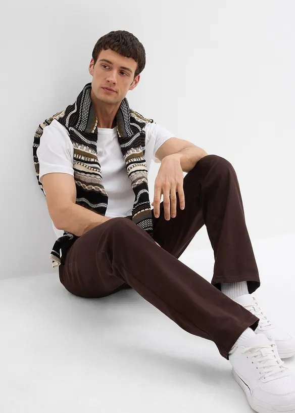 Pantalon chino en coton extensible, ample et droit, bonprix