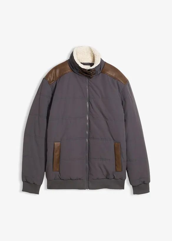 Doudoune courte déperlante avec détails enduits, bonprix