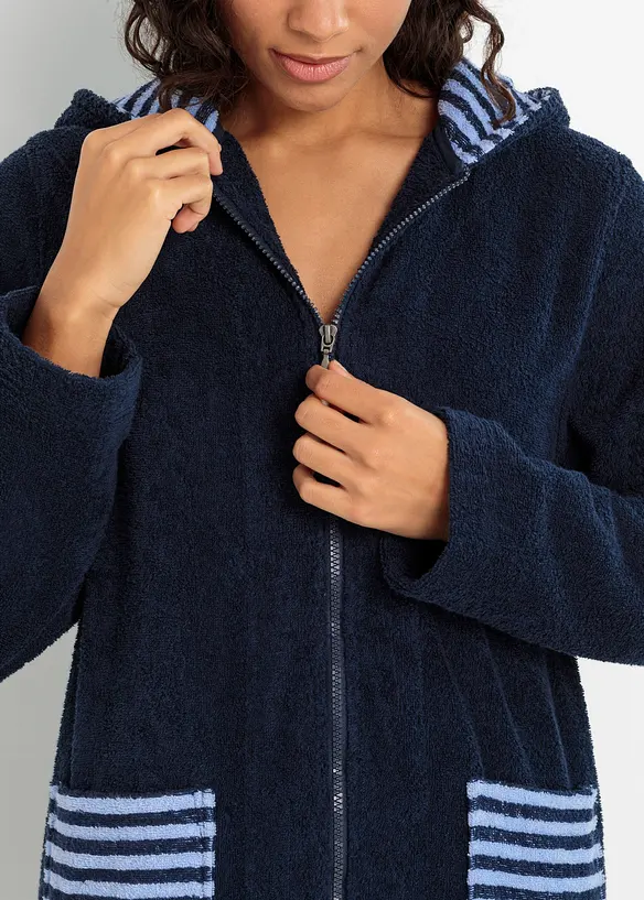 Peignoir de bain zippé en éponge, bonprix