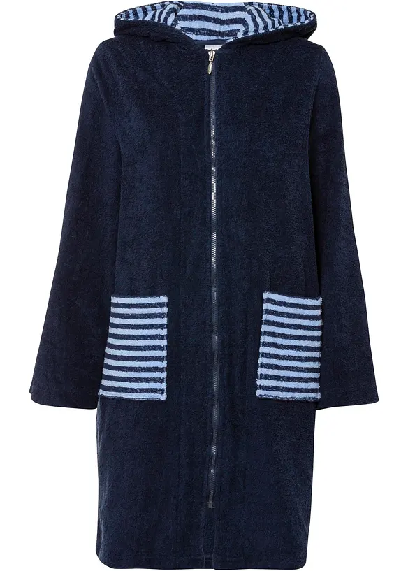 Peignoir de bain zippé en éponge, bonprix