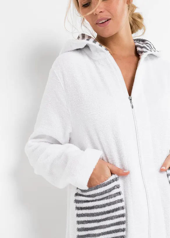 Peignoir de bain zippé en éponge, bonprix