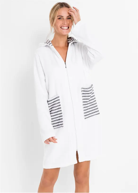 Peignoir de bain zippé en éponge, bonprix