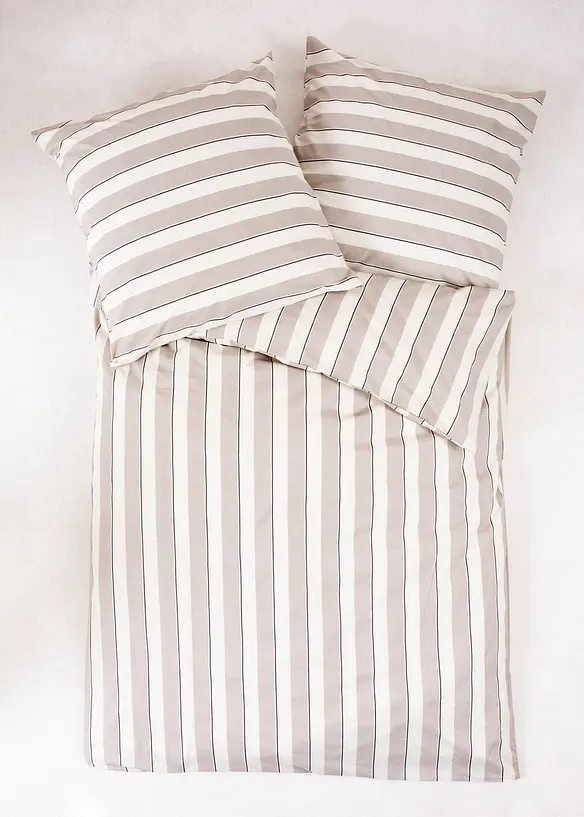 Parure de lit rayée en percale, bonprix