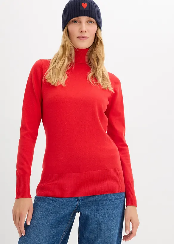 Pull col roul&eacute; basique, bonprix