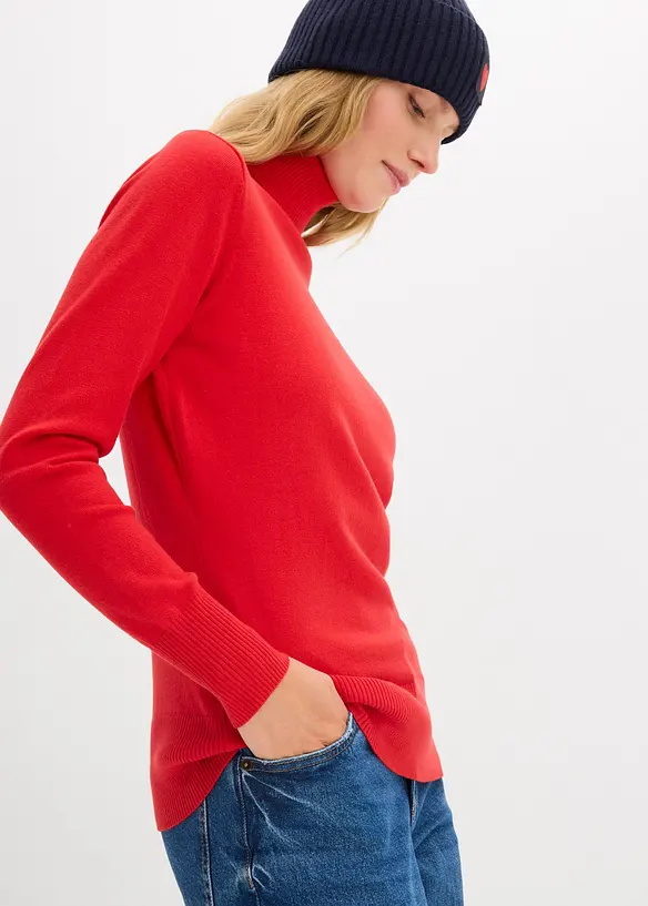 Pull col roul&eacute; basique, bonprix