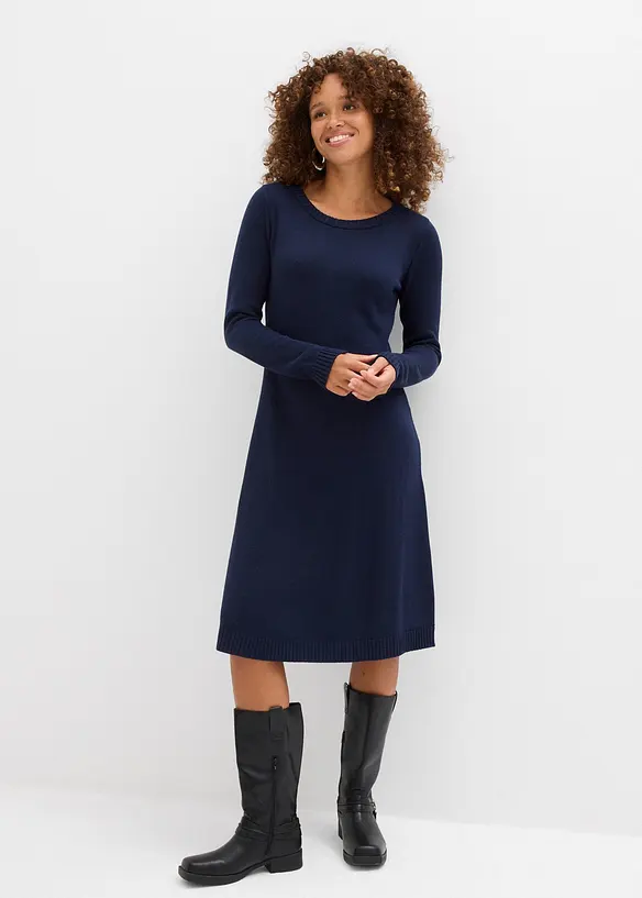 Robe évasée en maille, bonprix