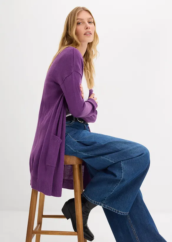 Gilet long en maille, bonprix