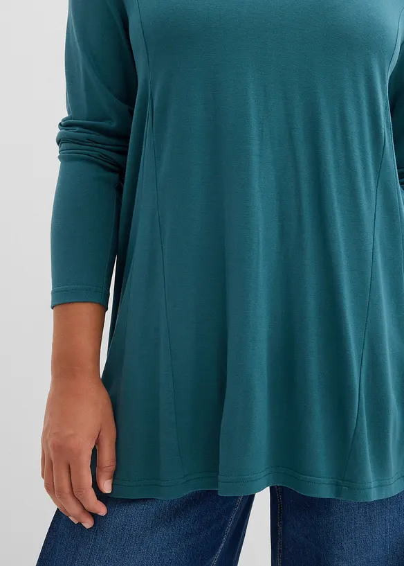 T-shirt &agrave; manches longues en viscose douce, bonprix