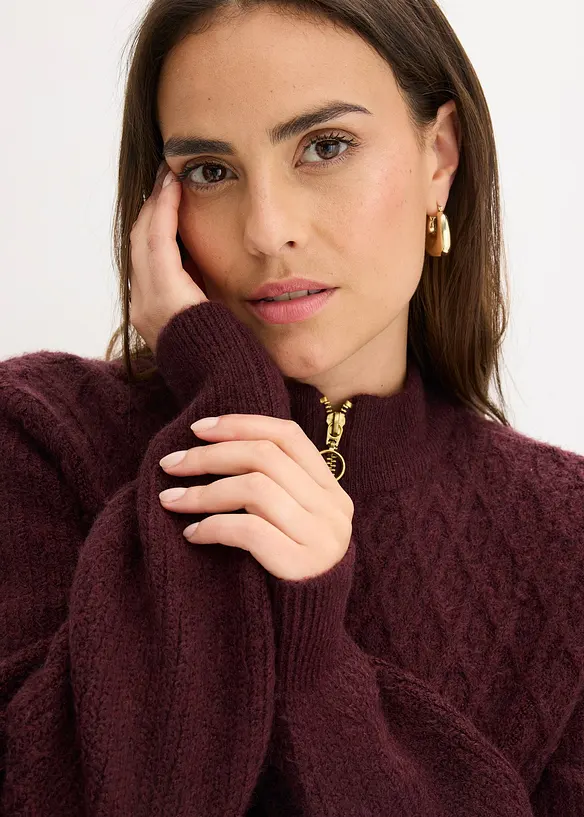 Gilet en maille torsad&eacute;e, bonprix