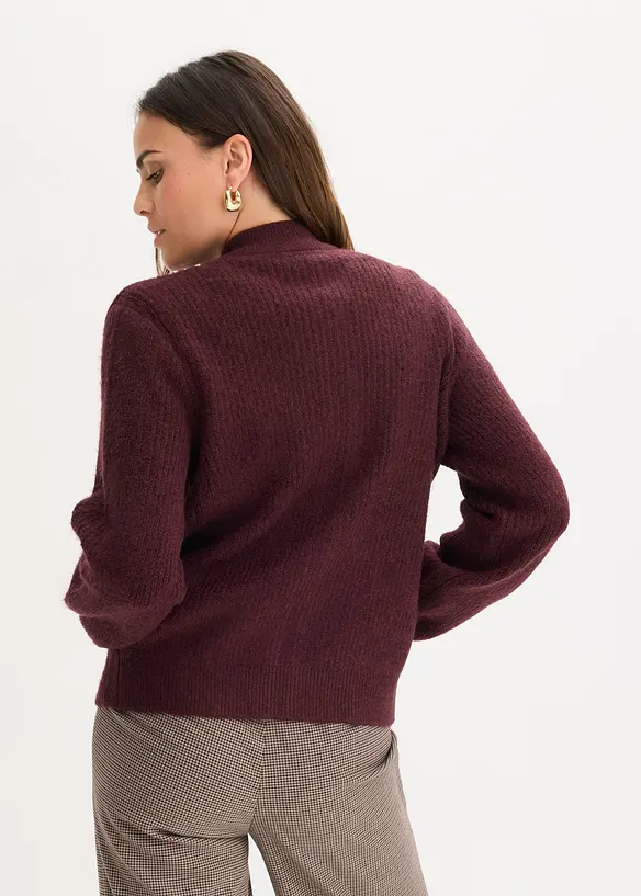 Gilet en maille torsad&eacute;e, bonprix