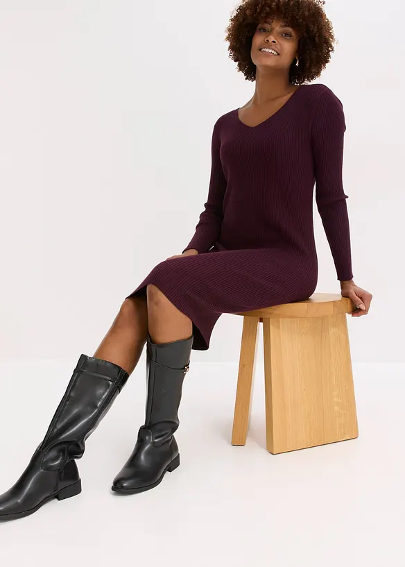 Robe en maille et pull sans manches (ens. 2 pces), bonprix