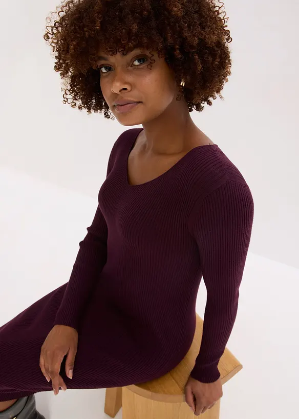 Robe en maille et pull sans manches (ens. 2 pces), bonprix