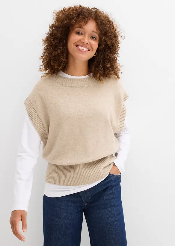 Pull sans manches oversize, bonprix