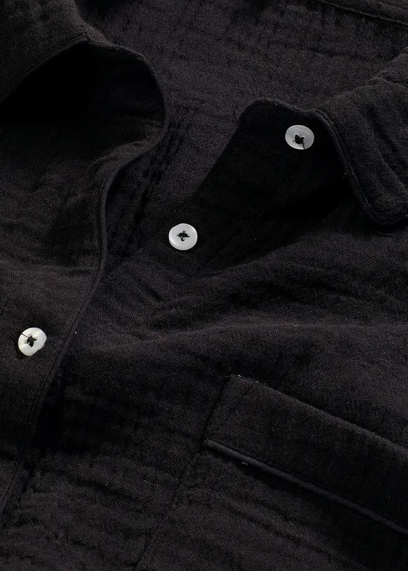 Chemise de nuit boutonnée en gaze de coton, oversize, bonprix