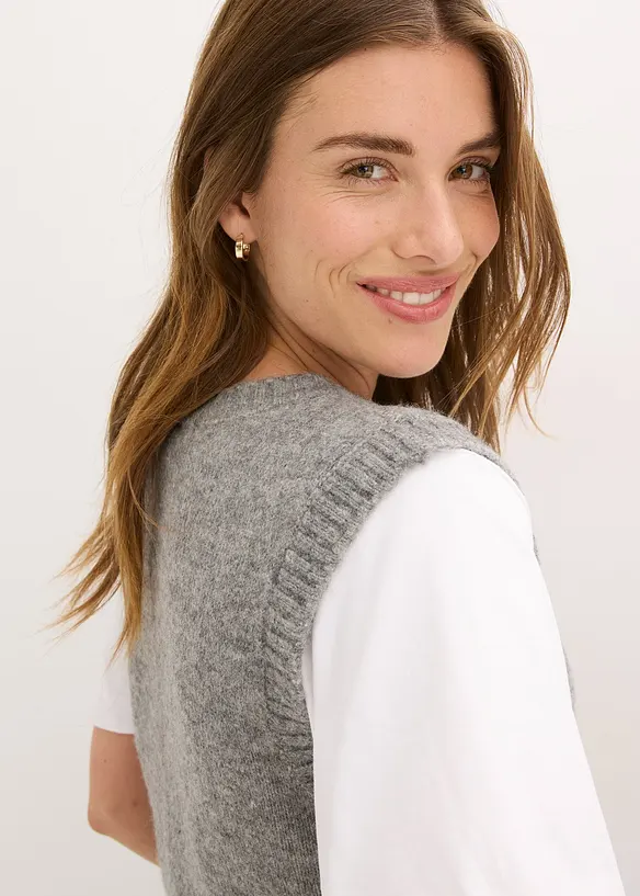 Gilet sans manches en maille, bonprix