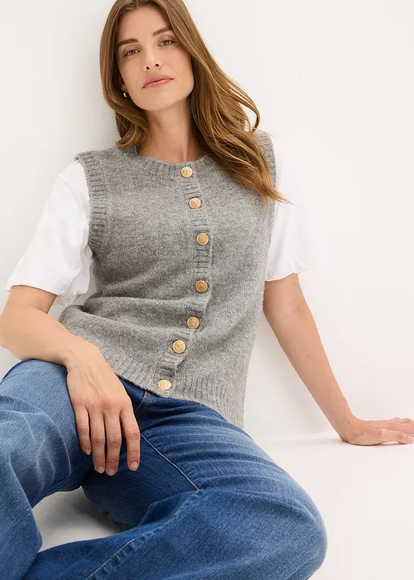 Gilet sans manches en maille, bonprix