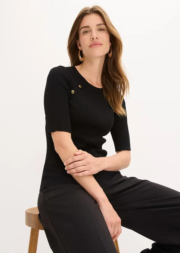 Pull doux en fine maille, viscose majoritaire, bonprix