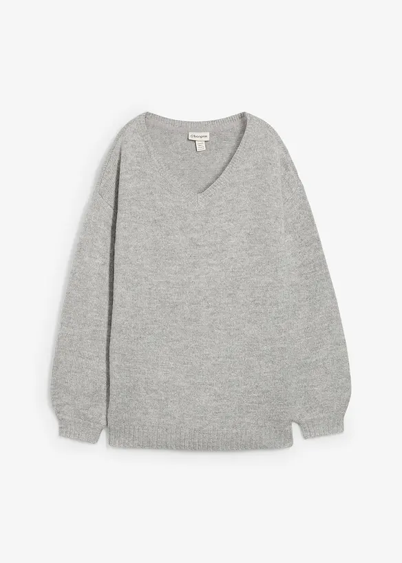 Pull en fine maille douce à manches ballon, bonprix