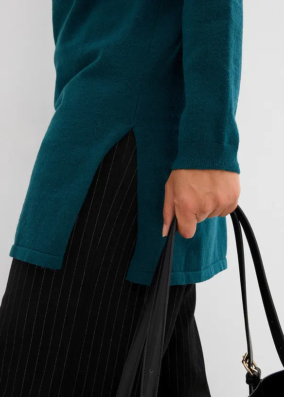 Pull long en coton recyclé majoritaire, bonprix