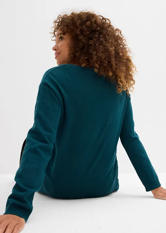 Pull long en coton recyclé majoritaire, bonprix