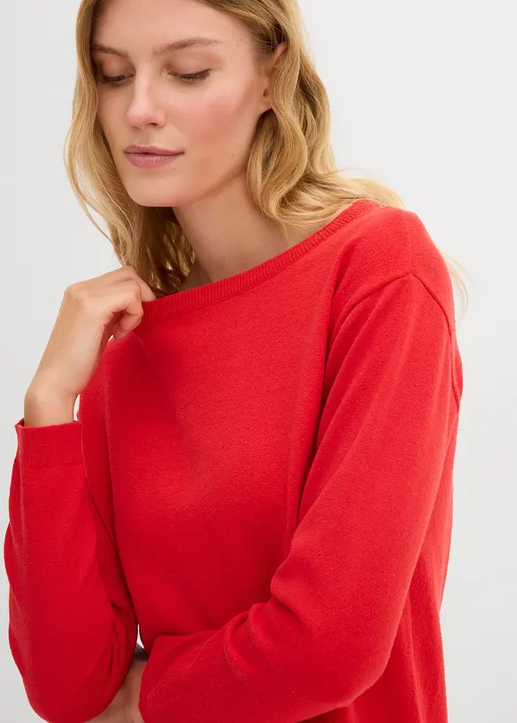 Pull long en coton recyclé majoritaire, bonprix