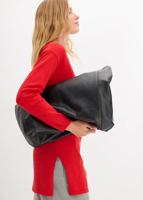 Pull long en coton recyclé majoritaire, bonprix