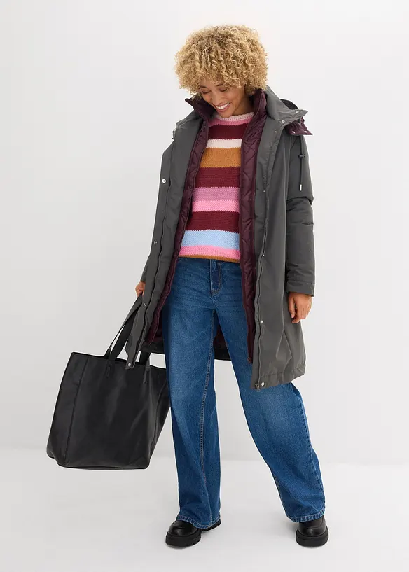 Veste outdoor déperlante, effet superposé, bonprix