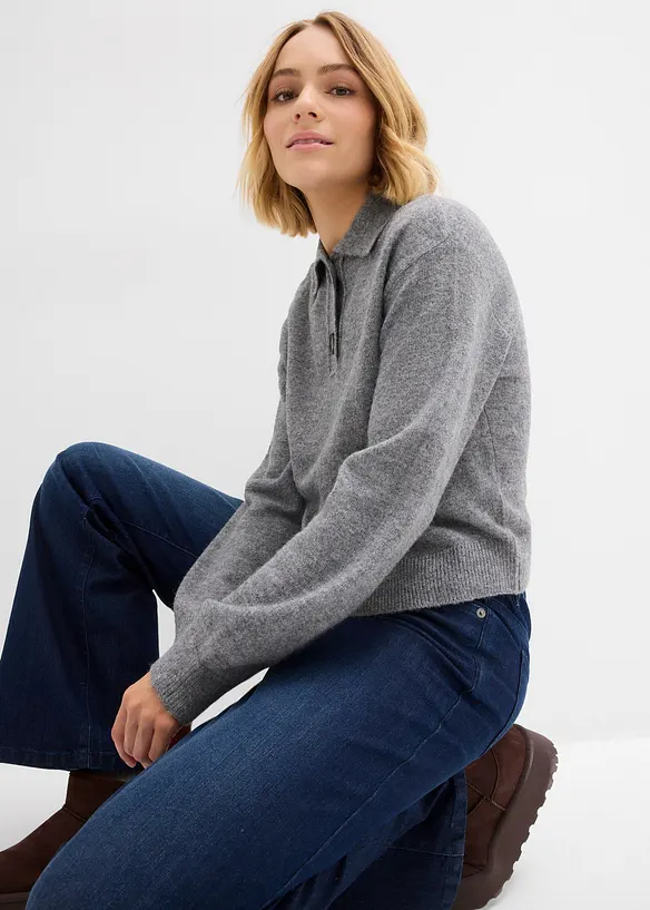 Pull col polo, bonprix