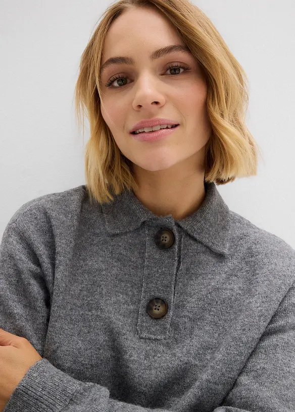 Pull col polo, bonprix