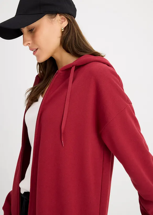 Sweat zippé long, bonprix