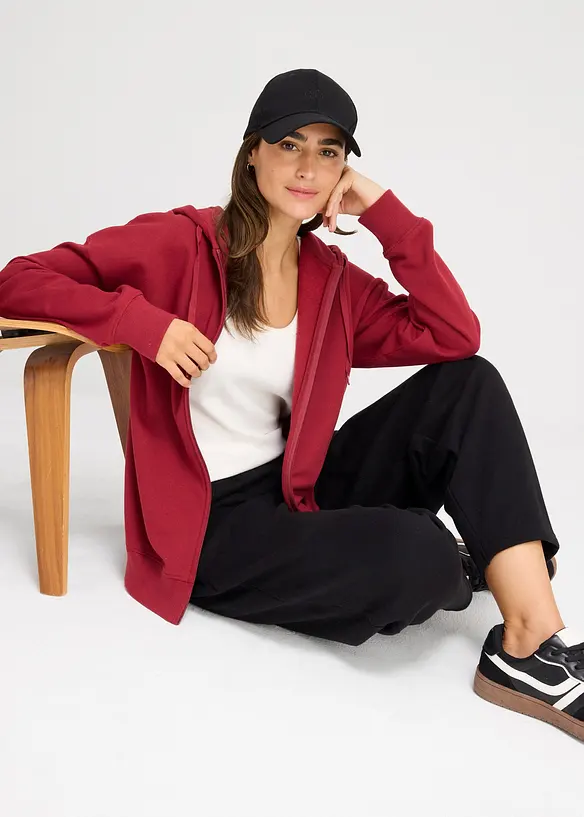 Sweat zippé long, bonprix