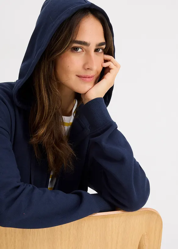 Sweat zippé long, bonprix