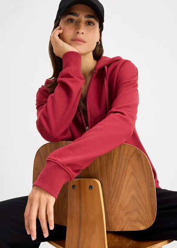 Sweat zippé long, bonprix