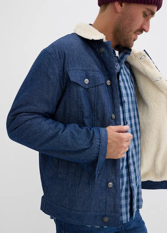 Veste en jean avec doublure sherpa, bonprix