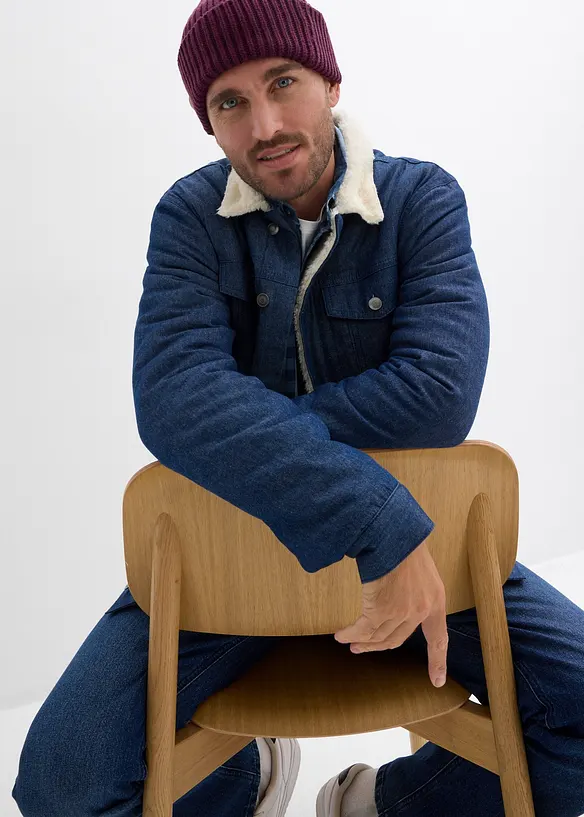 Veste en jean avec doublure sherpa, bonprix