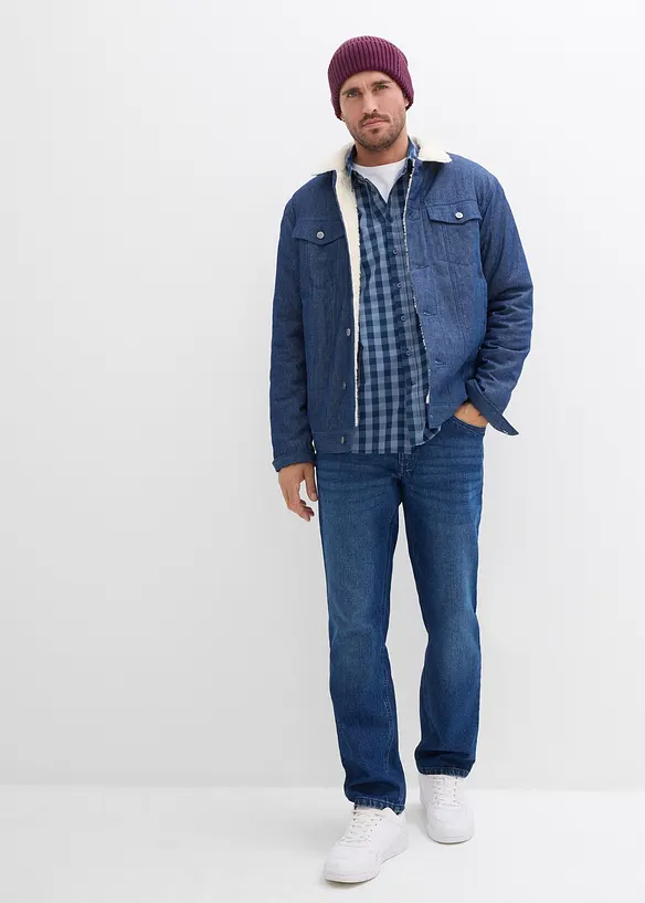Veste en jean avec doublure sherpa, bonprix