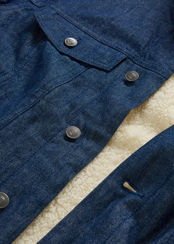 Veste en jean avec doublure sherpa, bonprix