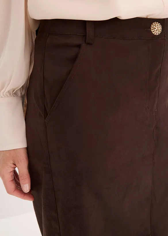 Jupe crayon en suédine, bonprix