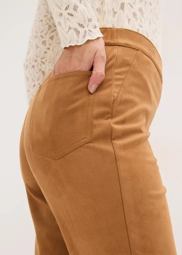 Pantalon flare en suédine, bonprix