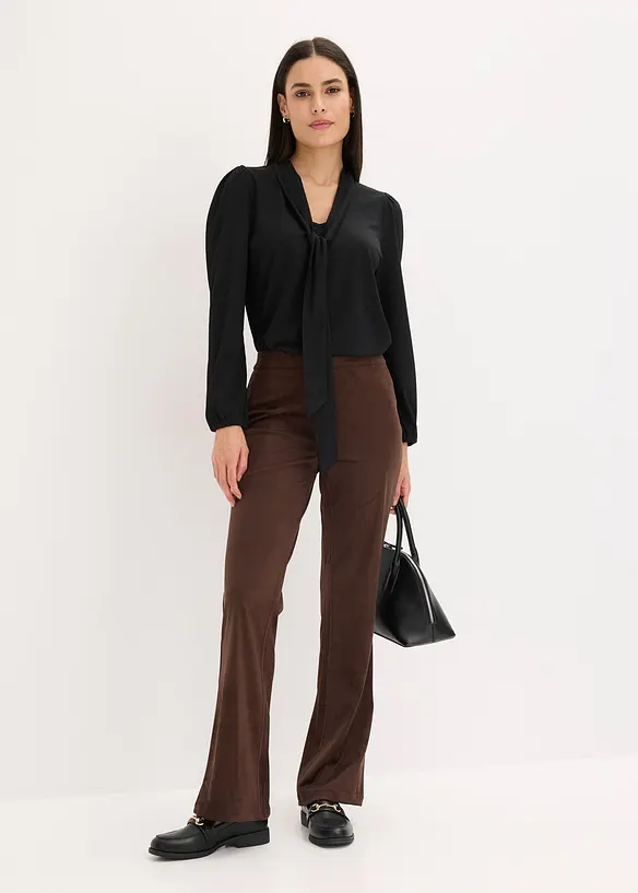 Pantalon flare en suédine, bonprix
