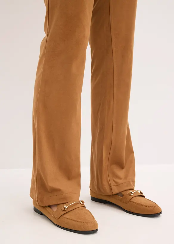 Pantalon flare en suédine, bonprix