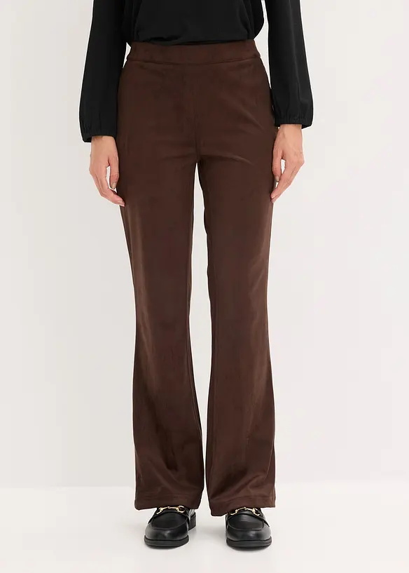 Pantalon flare en suédine, bonprix