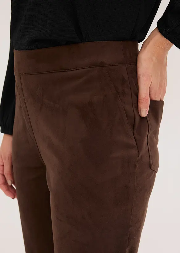 Pantalon flare en suédine, bonprix