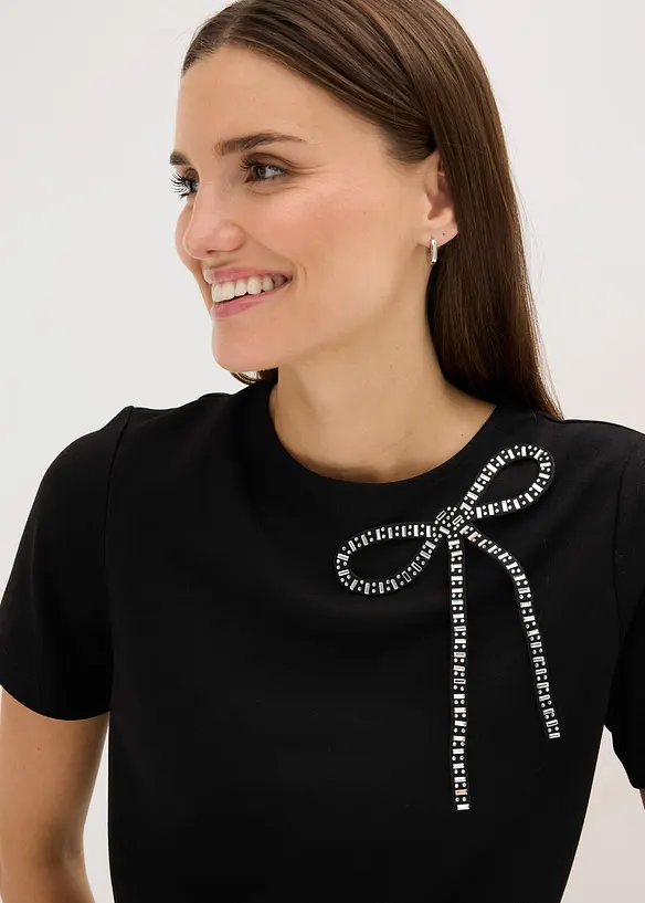 T-shirt avec application en strass, bonprix