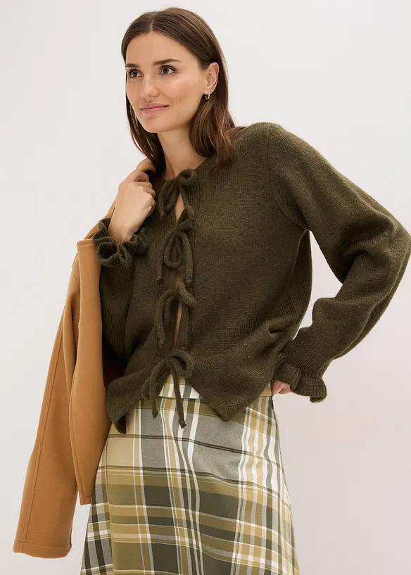 Gilet en maille oversize, laine mélangée, bonprix