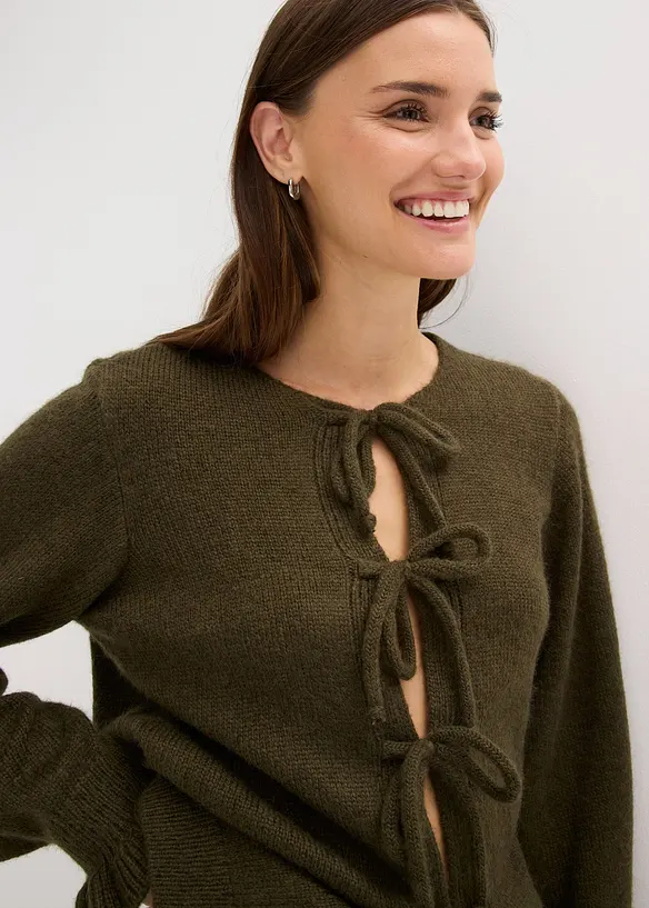 Gilet en maille oversize, laine mélangée, bonprix